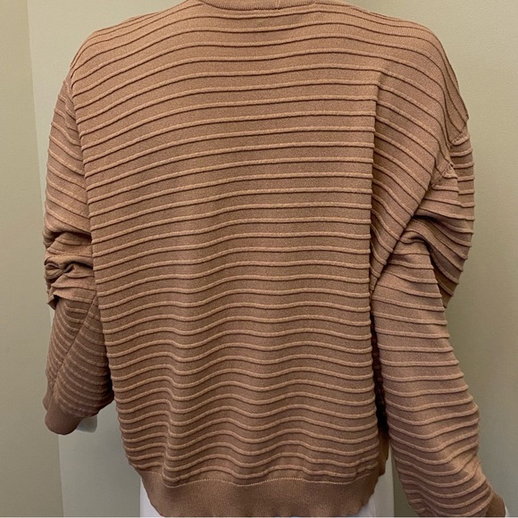 Melanie Lyme Cozy Ribbed Cardigan in Soft Brown, Boyfriend Style Cardigan - Picture 5 of 11